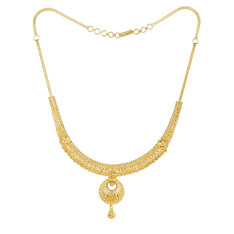 22k Yellow Gold Necklace and earrings Set